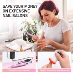 Portable Electric Nail Drill Machine, 20000RMP Nail Drills for Acrylic Nails Professional Manicure Pedicure Set Polishing Shape Tools with Nail Drill Bits,Sanding Bands and Brush(Gold Black) - Image 7